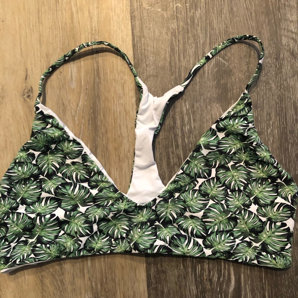 San Lorenzo green palm bikini top